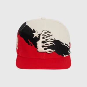 Hellstar Paintbrush Snapback Hat Black Red